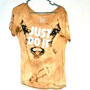 NIKE Custom T Shirt Size Large Tie Dye Just Do it Tee Tie Dye Center Swoosh